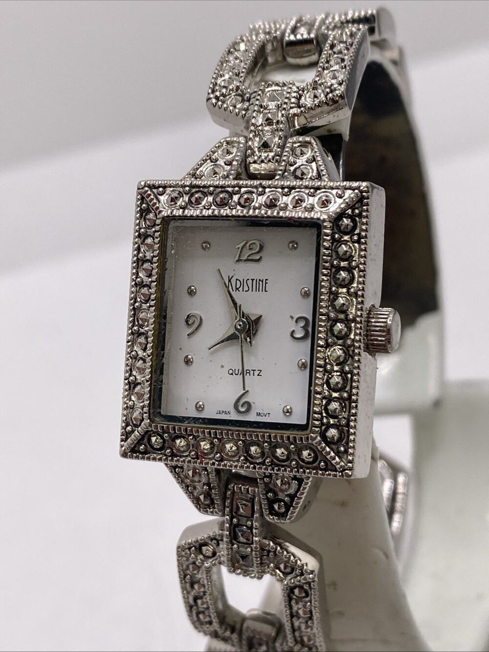 Vintage Kristine Womens Silver Tone Watch New Battery